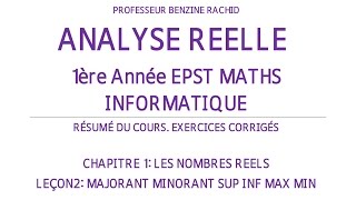 EXERCICES ANALYSE 1ERE ANNEE CHAPITRE1 LEÇON2 [upl. by Ixel]