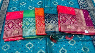 Pongal combo offer sarees299Rs semi Banarasi silkRaw silkstussar silk saree all sarees available [upl. by Arinayed378]