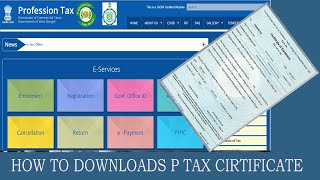 HOW TO GENERATE PROFESSIONAL TAX CERTIFICATE2022  P TAX CERTIFICATE DOWNLOADS  2022 [upl. by Kaltman]