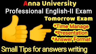 How to approach   Professional English 2 exam  presentation amp Time Manage tips  anna university [upl. by Esinehs]