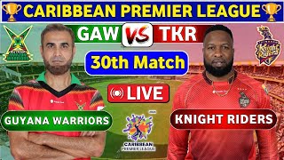 CPL Live Match Today Guyana Amazon Warriors vs Trinbago Knight Riders  Cricket WatchAlong [upl. by Anirok]