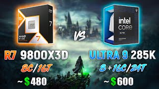 Ryzen 7 9800X3D vs Core Ultra 9 285K  Test in 10 Games [upl. by Blynn]