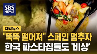 quot뚝뚝 떨어져quot 스페인 멈추자…한국 파스타집들도 비상 자막뉴스  SBS [upl. by Enyrb]