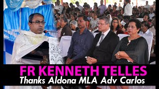 Fr Kenneth Teles thanks Aldona MLA Adv Carlos at feast mass  St Joseph Vaz Sancoale for all support [upl. by Ahsiakal]