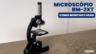 Como montar e usar o Microscópio BM2XT da Bluetek  Como preparar Lâminas para Microscópio [upl. by Alokin923]