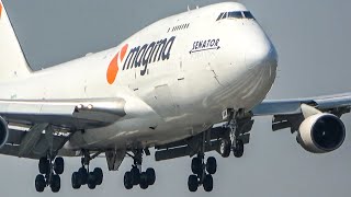 BOEING 747 REJECTED TAKEOFF  B747 STOPS on the runway after aborted Takeoff 4K [upl. by Shelman570]