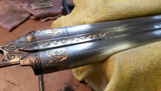 Flintlock shotgun build 1790 pt 39 gilding a engraving [upl. by Wilkie]