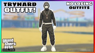 Easy Black Joggers White Racing Belt Tryhard Modded Outfit No Transfer GTA Online [upl. by Sall]