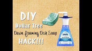 DIY Dollar Tree Dawn Foaming Dish Soap HACK [upl. by Trebma]