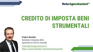 Credito Imposta Beni Strumentali 2021 [upl. by Seuqcaj690]