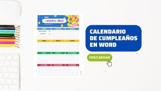 Plantilla de Calendario de Cumpleaños en Word GRATIS [upl. by Lenahc]