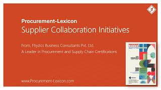 Supplier Collaboration Initiatives from Procurement Lexicon [upl. by Ethelinda]