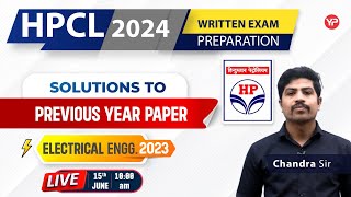 HPCL 2024  Solutions to Previous year papers  Electrical Engg 2023 hpcl live [upl. by Alik]