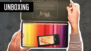 UNBOXING  TESTING 120 FABERCASTELL POLYCHROMOS COLOUR PENCILS  DAVID MIN ART [upl. by Antonie]