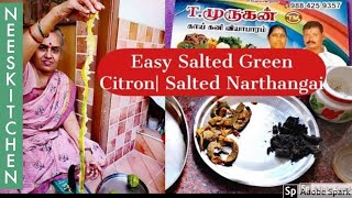 Easy Salted Green Citron Salted Narthangai  சுவையான எளிதான உப்பு நார்த்தங்காய் [upl. by Dillie]