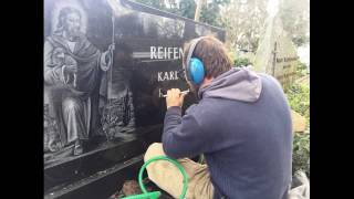 Grabmale Samulewitz in Rheinbach  Beschriften von Grabsteinen auf dem Friedhof [upl. by Ennazus]