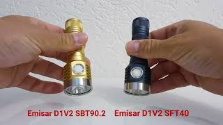 Emisar D1V2 SBT902 comparison with Emisar D1V2 SFT40 Manker MC13 SBT902 and Lumintop X9L SBT902 [upl. by Atteynad]