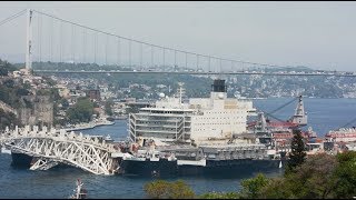 Pioneering Spirit passing Istanbul Strait 02052018 [upl. by Hanej993]