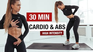 30 Minute HIIT Cardio Workout  Abs At Home  With Warmup  SELF [upl. by Eelymmij]