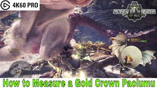 Monster Hunter World  How to Measure a Gold Crown Paolumu [upl. by Bronder]