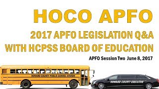 HOCO APFO APFO LEG QampA WITH HCPSS BOE DAY TWO  JUN 8 2017 [upl. by Clinton]