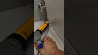 How to apply silicone sealant in bathroom kitchen siliconeadhesive siliconeglue siliconesealant [upl. by Thorr]