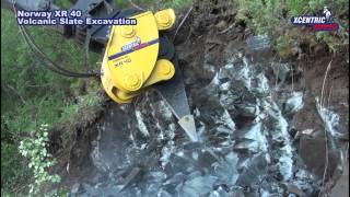 Norway Xcentric Ripper XR40 Volcanic Slate Excavation [upl. by Airtina111]