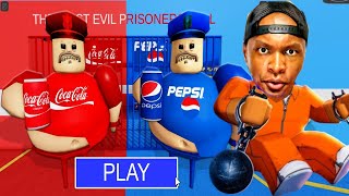 BOK ESCAPES FROM COCACOLA PEPSI BARRY PRISON ROBLOX [upl. by Dollar]