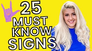 25 Basic ASL Signs for Beginners the MOST important [upl. by Haymo]