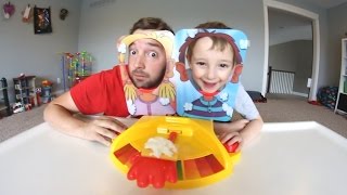 PIE FACE SHOWDOWN CHALLENGE and Egg Surprise Toys for winner [upl. by Nahk838]