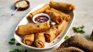 Baked Vegan Spring Rolls Recipe GlutenFree [upl. by Aerol]