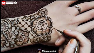 Easy stylish back hand mehndi design  New stylish flower mehndi design mehandi ka design  मेहंदी [upl. by Eenwat]