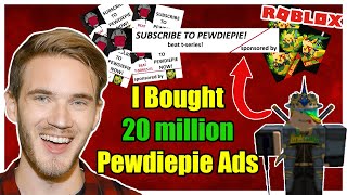 I BUY PewDiePie 20 MILLION ROBLOX ADVERTISEMENTS BEATING TSeries  Linkmon99 ROBLOX [upl. by Blumenfeld50]