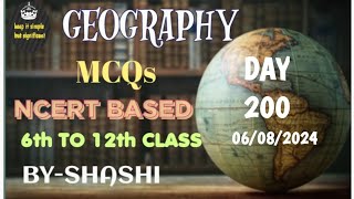 Geography NCERTS MCQSGeography for state examsIndian geographyGeography for competitionDAY200 [upl. by Muns480]