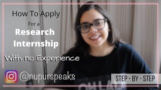 How To Apply For Research Internships With No Experience  Step by Step [upl. by Caralie]