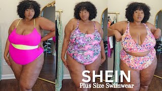 SHEIN Plus Size Pink Swimsuit Try On Haul  Victoria Lashay [upl. by Ruon]