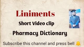 liniments  Definition  Explanation  Pharmacy Dictionary PharmacistTayyebOfficial [upl. by Sitoiganap]