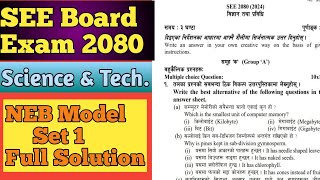 Class 10 SEE Science Model Question 2080 Solution NEB SEE Science Set 1 2080 [upl. by Brahear]