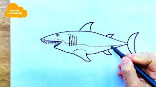 Comment dessiner un requin etape par etape [upl. by Botnick]