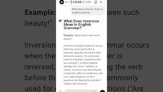 What Does Inversion Mean in English Grammar [upl. by Munster]