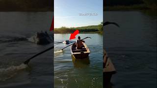 A fisherman is chased by a big crocodile shorts crocodile [upl. by Jp730]