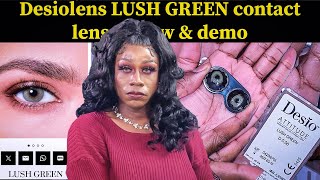 Desiolens LUSH GREEN contact lens review and demo [upl. by Latsyrcal]