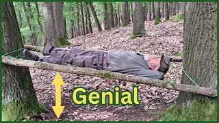 Geschnürtes Hochbett einfach selber machen  bushcraft survival tutorial paracord [upl. by Anitnamaid737]