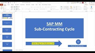 SAP MM Sub Contracting process full overview explanation with examplesBeginners [upl. by Ogdon]