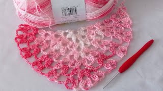 Easy crochet triangle baktus shawl\Trend crochet knitting shawl pattern 2023 [upl. by Joktan694]