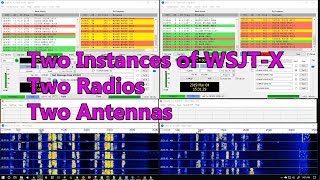 WSJTX Two Instances Radios Antennas Simultaneous TX RX Icom 7300 Icom 7610 [upl. by Lleinad]