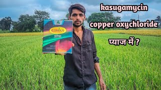 how to use copper oxychloride and kasugamycin pyaj me jalebi fungus rog kya spray kare best result [upl. by Rozamond672]