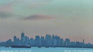 New York Harbor Webcam TimeLapse  8232011 [upl. by Goldarina789]