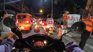 Vientiane night traffic while quotBoun Ork Phansaquot Culture🇱🇦Laos [upl. by Ille]