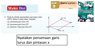 KSSM Matematik Tingkatan 3 Bab 9 garis lurus selari mahir diri bab 9 no3 n buku teks cabaran dinamis [upl. by Eicak]